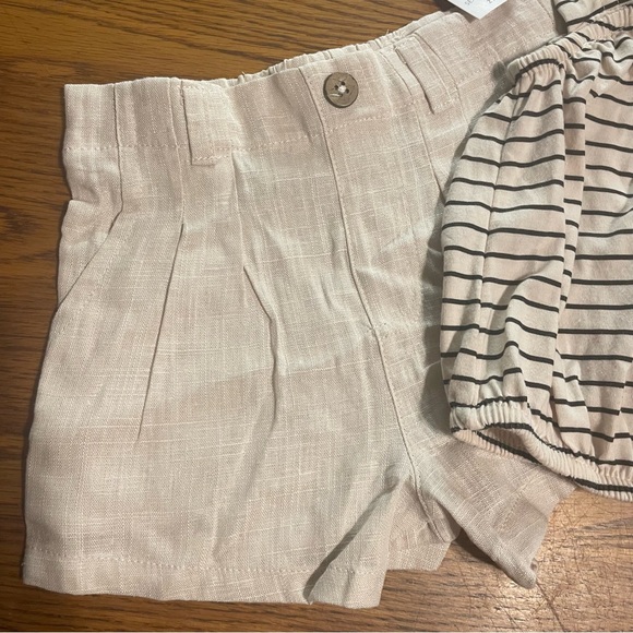 NWT Jessica Simpson Girl’s Two Piece Shorts And Tank Outfit Sea Salt Size 2T - Picture 2 of 8
